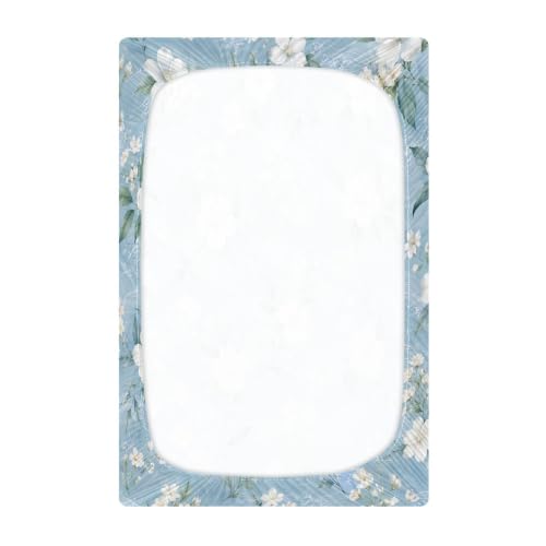 Drap-housse en jersey respirant pour lit bébé blanc 132x71