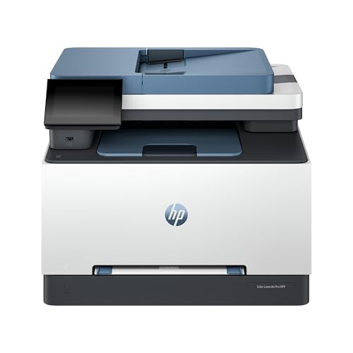 HP Color LaserJet Pro 3302fdw 499Q8F, Impresora Laser A4 Multifunción Doble Cara automática, Escaner, Copiadora, Fax (25ppm, Wi-Fi Direct, Procesador 1,2GHz, Memoria 512MB, Smart App) Blanca y Azul