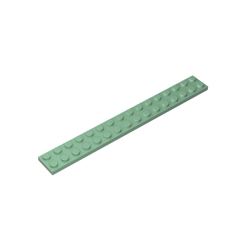 4282 Foundation Plate Plate 2x16 10 Pieces GDS-517 Compatible with Lego Building Blocks Color:Sand Green โ image 1