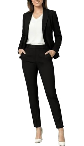 Marycrafts Women's Pant Suits Set – Professional Business Suiting Blazer and Pants 2 Piece Outfit