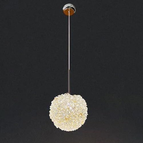 Lámpara colgante de cristal y aluminio dorado con cable ajustable y bombilla LED para isla 2