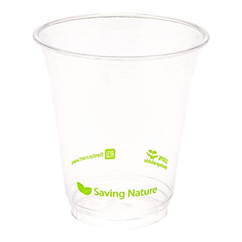 Image of Restaurantware Plastic Drinking Cups 1000 Count of 12 Ounce Clear Plastic Cold Cups, PLA, Sustainable, Freezer-safe, For Cold Beverages, Parties, and Catering Events