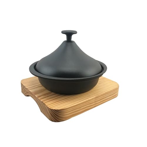 HAJHI Moroccan Tagine Pot with Lid - Thickened Cast Iron for Gourmet Cooking, Ideal for Beginners & Hotels (18cm)