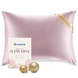 Jedwabna poszewka na poduszkę DREAMZIE - 100% naturalny jedwab morwowy - do włosów i skóry - Jedwab 19 mm po obu stronach - 1 sztuka - Liliowy - 40x80 cm