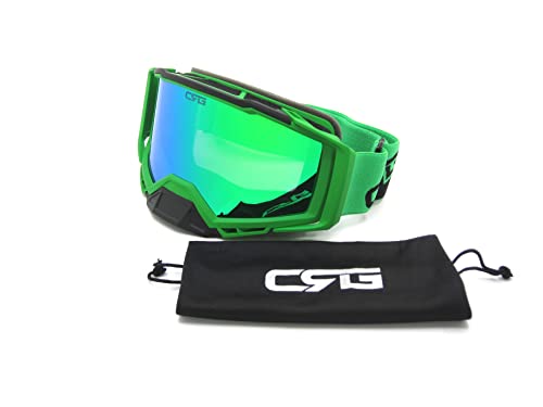 Crg Sports Motorcycle Goggles Atv Dirt Bike Glasses Off Road Racing Riding Motocross Goggles For Men, Women, Adults (Green) #TOP2