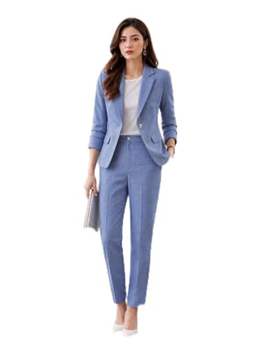 Image of Women's Suit Blazer 3 Piece Office Business Casual Single Breasted Blazer Jacket Pant and Canny Set