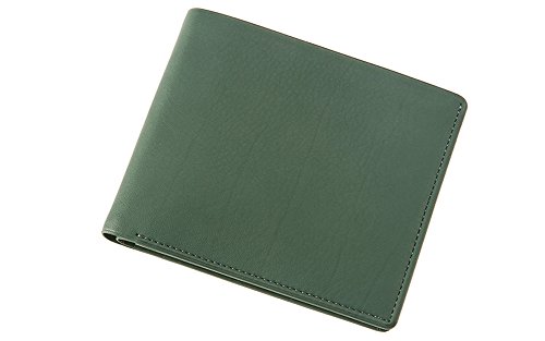 [キプリス] レーニアカーフ 二つ折り財布 小銭入れなし レザー 革 カード 札入 財布 柔らかい 父の日 メンズ ギフト プレゼント 彼氏 グリーン 1113