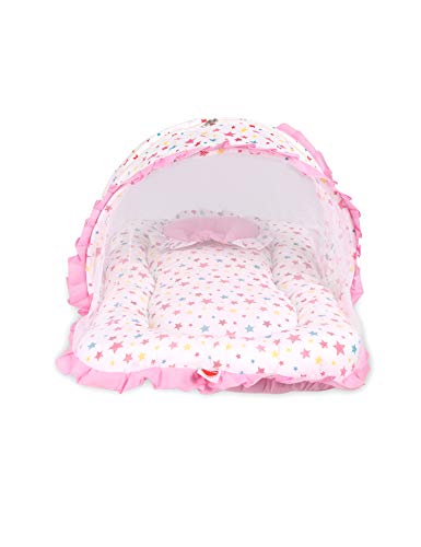 Image of VParents Joy Jumbo XL Pink Cotton Bedding Set & Mosquito Net
