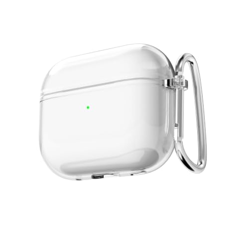 LoeoeL for Airpods 4/5 Case Clear, Transparent Silicone Cute Girly Airpods 4/ 5th Generation Case with Keychain, Hard Shell Plastic Airpods Cover Accessories for Women Girls, Crystal Clear
