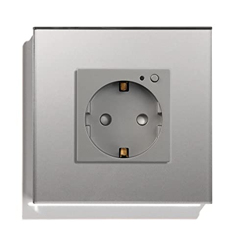BSEED BSEED Enchufe de Pared WiFi,16A Schuko Enchufe Inteligente con Indicador,Compatible con Alexa y Google Home,Control de APP y Función de Temporizador,Enchufe de Pared Gris-2.4GHz WiFi