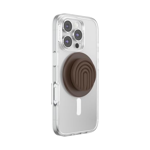 Image of PopSockets Phone Grip for MagSafe, Magnetic Holder, Phone Stand, Brown - Curves Cocoa