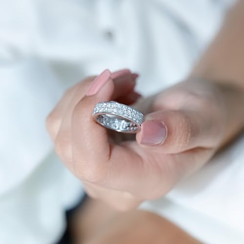 Certified Moissanite Eternity Ring for Women, D Color Vs1 Clarity, Moissanite Wedding Band - Ready To Gift4