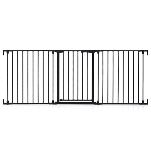 COSTWAY Barriere de Securite Enfant 74,5-198 cm, 3 Panneaux à 270°, Double Verrouillage, Ouverture Bidirectionnel, Doubles Charnières, Barrière Chien Chat Pliable,...