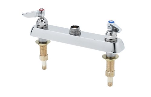 Free Shipping Offer T&S Brass B-1120-XS-LN B-1120-Xs-Ln, Workboard Faucet, Deck Mount, 8-Inch Centers, Lever Handles, Ex-Long Inlet Shanks, Less Nozzle