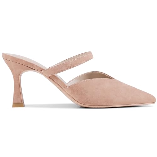 Image of USIMAD Women's Mesh High Heel Mules Pointy Toe Pumps Memory Foam Insole