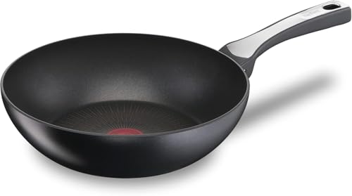 Tefal Unlimited On Wok 28 cm con revestimiento resistente, thermo-signal, apta para gas, vitrocerámica, eléctricas e inducción, apto para horno hasta 175 grados, forma profunda