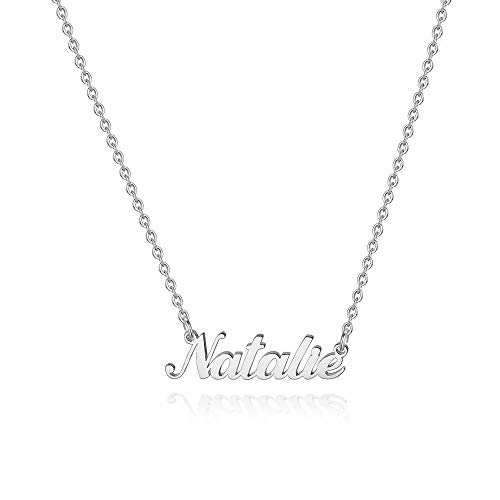 Hidepoo Natalie Name Necklace – Personalized Name Pendant Necklace, Dainty Natalie Necklace Chain Jewelry Gifts for Women Girls
