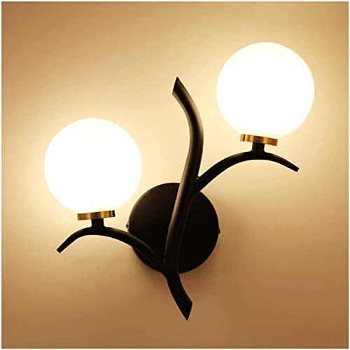 Aplique de pared forma rama 2 luces LED negro para lámpara de salón moderna y decoración