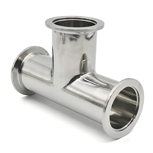 Image of QiiMii SS304 Sanitary Vacuum Fittings - KF-40 Tri Clamp Tee 3 Way