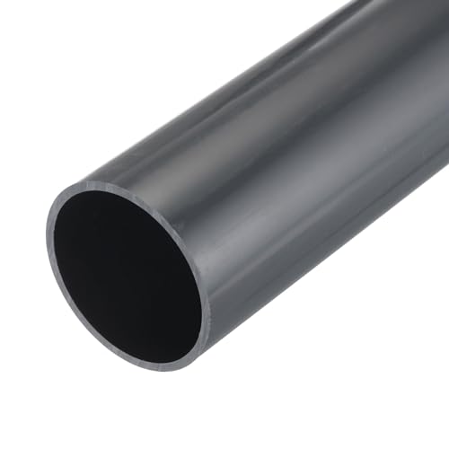 QUARKZMAN Tubo Redondo Rígido de PVC 54.7mm ID 60mm(2 3/8') OD 350mm Gris Oscuro de Alta Resistencia para Tubería de Agua Manualidades Funda de Cable