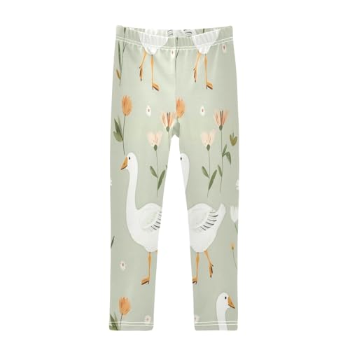 Toddler Girls Leggings Printed Yoga Pants Leggings Flower Gooses for Kids