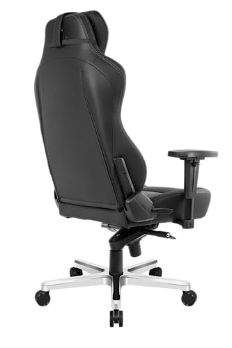 Akracing Office Series Onyx Deluxe Executive Real Leather Desk Chair With High Backrest, Recliner, Swivel, Tilt, Rocker & Seat Height Adjustment Mechanisms, 5/10 Warranty - Black - #TOP6
