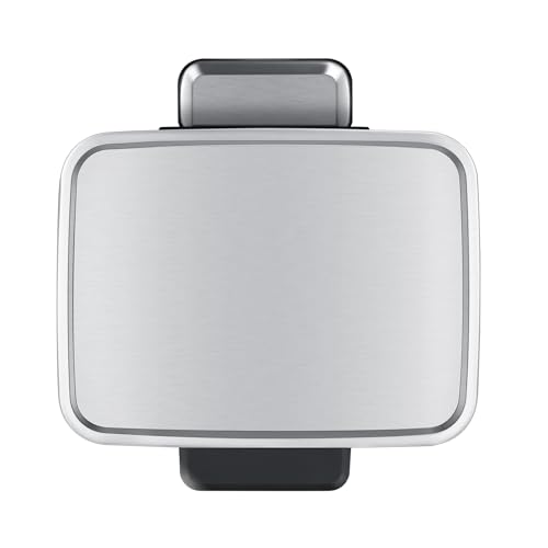 EKO Madison 6L / 1.6 Gal Bathroom Trash Can with Lid and Removable Inner Basket, Rectangular Small Step Trash Can, Brushed Stainless Steel