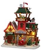 Miniatura 2 de Lemax Torre de Control del Polo Norte, Escultura de Resina Blanca y Roja con Iluminación, 2022