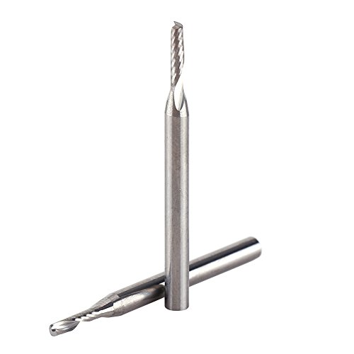 Image of Single Flute End Mill Tungsten Carbide CNC Milling Cutter 2mm 1 /8 Inch Shank 10pcs Set