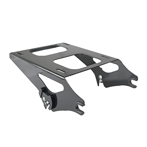 Swesgi Detachable Two-Up Tour Pak Rack Mounting Luggage Rack ＆ 4 Point Docking Hardware Kit Compatible With Harley Touring Road King Street Glide Road Glide Electra Glide 2014-2022 (Black) #TOP7