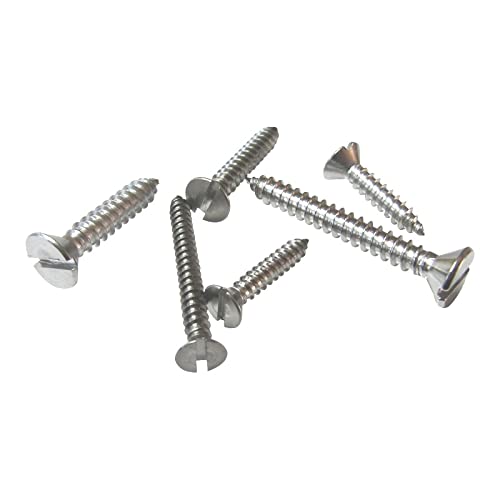 Self-Tapping Screws Slot-Countersunk (csk) 316 (A4) Stainless, For Use On Boats & Marine Applications (10, 3.5x19mm)