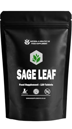 Sage Leaf Extract - 120 Tablets per Pack - Providing 2000ug Rosmarinic Acid per Tablet - Vegan Friendly - Food Supplement
