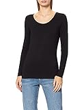  Noa Noa Damen Noa Noos Lace Jersey Langarmshirt, Schwarz (Black 0), Medium (Herstellergröße: M)