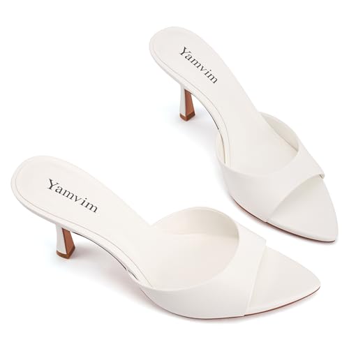 Image of Heel Mules for Women Pointed Open Toe High Heel Sandals