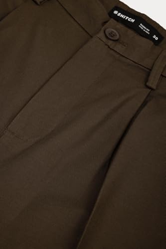 Image of SNITCH Men Trousers Holiday & Casual Wear | Relaxed Fit Pleated Front & Straight Leg Design | Breathable Cotton Linen Blend Fabric for Summer & Vacation Outings