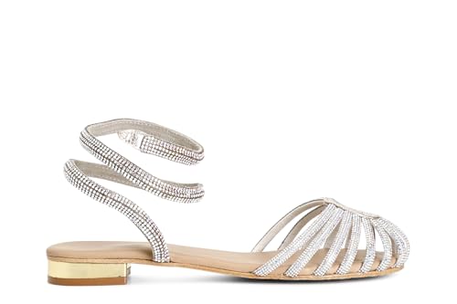 Sandales cage Cafè Noir C1XB1009 : l'excellence du cuir et des strass