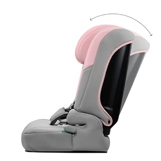 Kinderkraft I-COMFY, Seggiolino auto, Per bambini, Regolabile (76-150 cm), Schienale regolabile, Cintura di sicurezza a 5 punti, EASY GROW SYSTEM, Facile installazione, Rosa