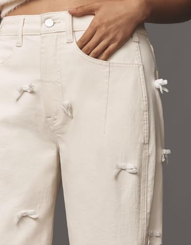 Kedera Mid Rise Barrel Jeans for Women Y2K Wide Leg Denim Pants Baggy Boyfriend Jeans with Bows2