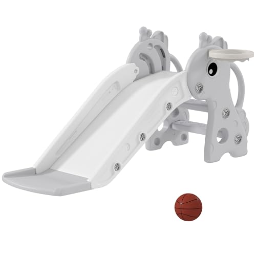 AIYAPLAY Kinder Rutsche Kinderrutsche mit Basketballkorb, Basketball Indoor...