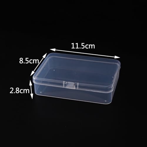 Image of 6 Pcs Mini Plastic Storage Containers Clear Rectangle Boxes Small Empty Cases Transparent Beads Organizer Container with Lid for Collecting Small Items 8.5 x 6.1 x 2.5cm