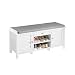 Produktbild SoBuy FSR83-W Sitzbank mit Sitzfläche Schuhbank mit Stauraum Garderobenbank Truhenbank Schuhtruhe Dielenbank weiß BHT ca. 110x50x35cm