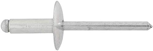 BoltmanShop 3/16" Dia. Large Flange 1/4" - 3/8" Grip All Aluminum Panel Blind Rivets (100pkg)