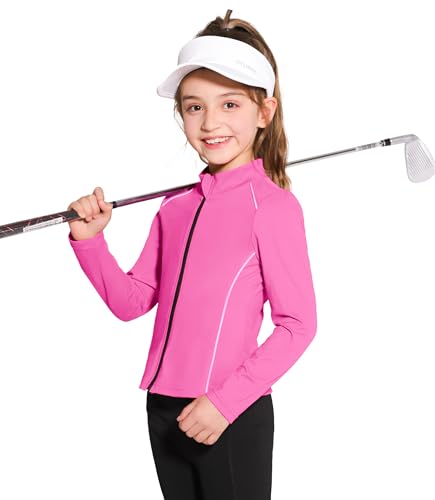 Girls Athletic Jacket Zip Up Horse Riding Shirts Kids Yoga Jackets Workout Coat