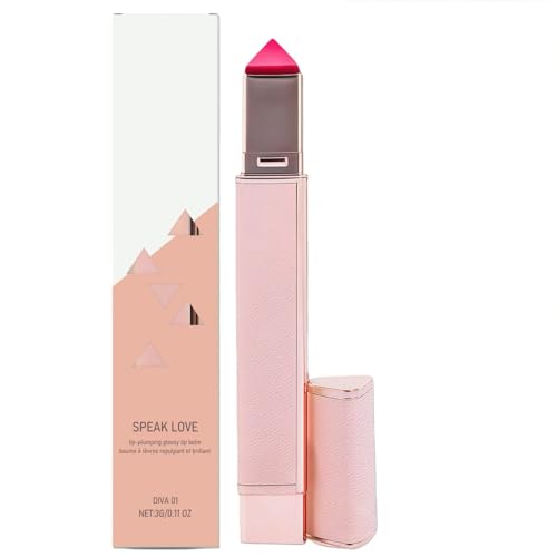 Lip Plumper&Plumpify Lip Serum Balm,Hydrating Lip Plumping Glossy Balm with Anti-Aging Care,Tinted Lip Balm,Moisturizing Long-Lasting Lip Gloss to Reduce Fine Lines,Portable Lip Plump Serum(Diva 01#)