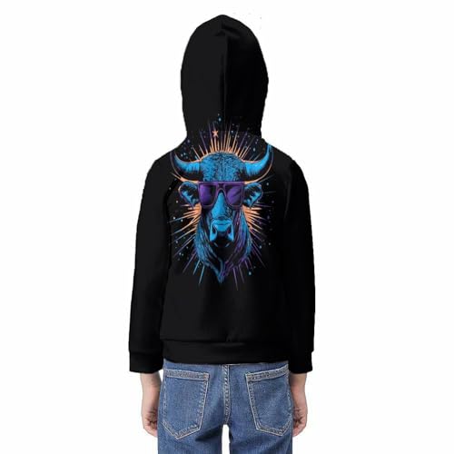 Sweat à capuche enfant imprimé vache 3D pour garçons et filles de 6 à 15 ans - 6