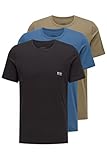 Cuello redondo BOSS T-Shirt RN 3P CO, Camiseta Hombre, Multicolor (Black/Blue/Light Brown), S