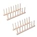 2 Piezas Scurreplatos Madera ,Escurridor para Platos,Bandeja de Goteo Estante de Goteo Cocina Cesta de Vajilla Soporte de Plato de Madera, es Ideal para Bandejero Y Porta Platos Decorativo