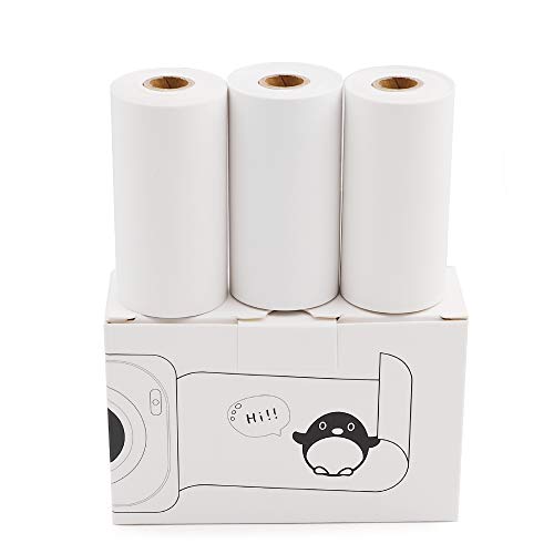 Peripage Mini Printer Photo Paper, Thermal Paper Waterproof 30 * 57Mm Non-Adhesive For Peripage/Paperang Portable Bluetooth Pocket Mobile Printer And Other Mini Thermal Printer, 3 Roll,6.5M/Roll #TOP5