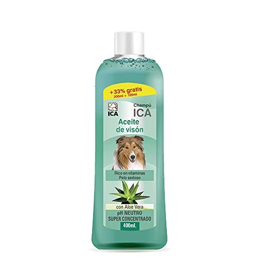 ICA CHP38 Champú de Aceite Visón con Aloe Vera para Perros