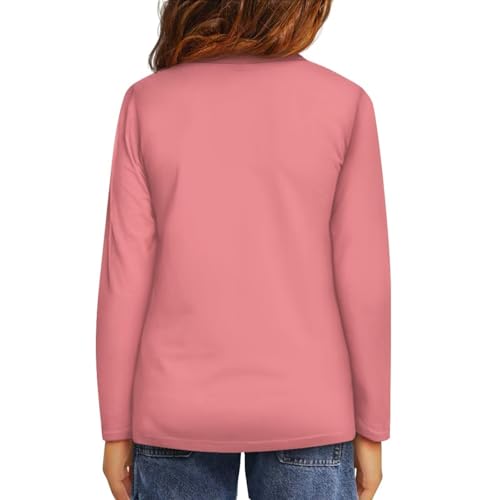 Image of Girls Long Sleeve T Shirt Cute Cartoon Crewneck Shirt for Kids 3-16Y Fall Winter Clothes